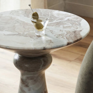 Connie End Table, Sawar Marble